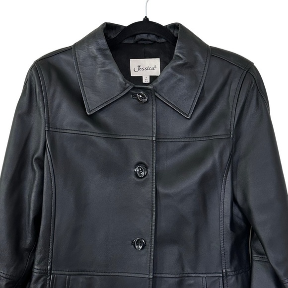 Stunning Black Lamb Leather Coat Jacket Buttery Soft Luxury - Picture 5 of 10